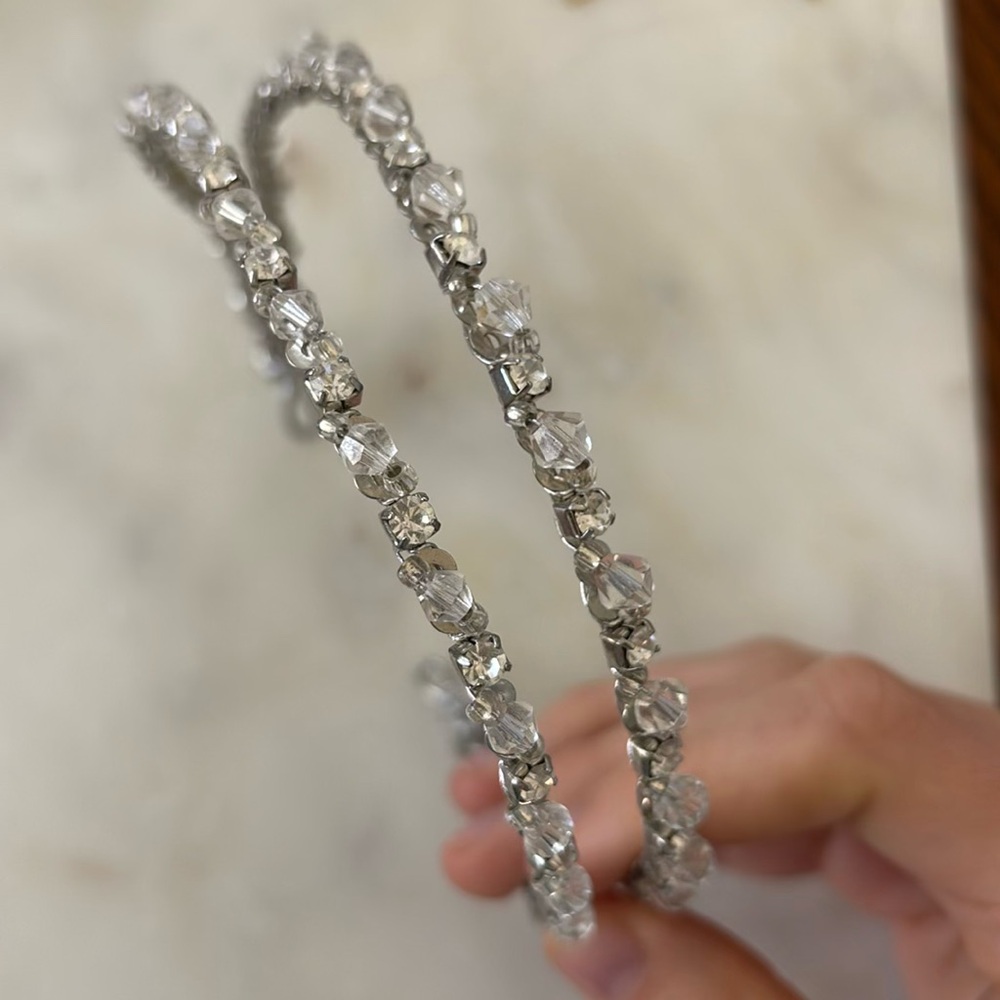 Crystal Embellished Silver Headband